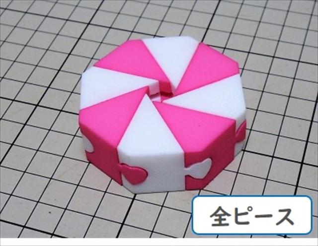 組木屋８ピースジグソーパズル・ピンク（全ピース）