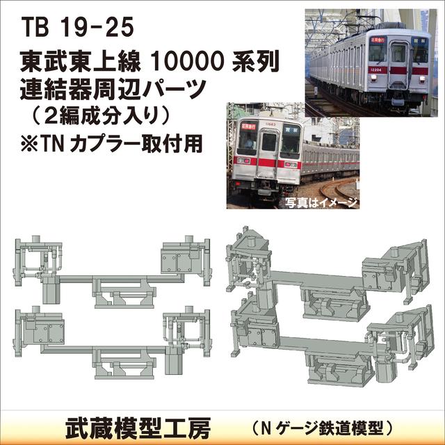 TB19-25：10000系列連結器周辺パーツ【武蔵模型工房　Nゲージ 鉄道模型】