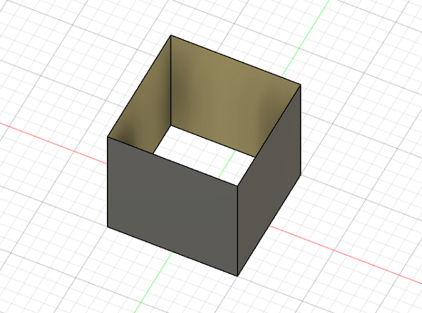 3DCADの基本用語「サーフェス」空洞の箱型